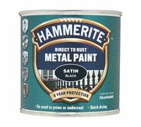 Hammerite Direct to Rust Satin Finish Metal Paint Black 250ml