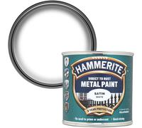 Hammerite SAFW250 Direct to Rust Satin Finish Metal Paint White 250ml