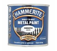 Hammerite Direct To Rust Smooth White 250ml Quick Drying Metal Paint