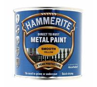 Hammerite Direct To Rust Smooth Yellow 250ml Quick Drying Metal Paint