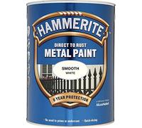 Hammerite SMOOTH WHITE 2.5L Direct Metal Paint + FREE 2" BRUSH