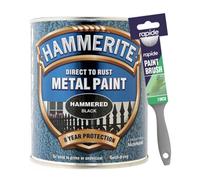 Hammerite Hammered Black 750Ml With 1" Paint Brush