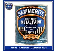 Hammerite HAMMERED BLUE Direct to Rust Metal Paint 750ml