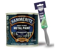 Hammerite Hammered Blue Metal Paint 250Ml With 1" Paint Brush