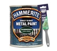 Hammerite Hammered Dark Green 750Ml With 1" Paint Brush