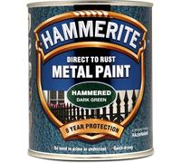 Hammerite Hammered Dark Green Direct to Rust Metal Exterior Paint 750ml