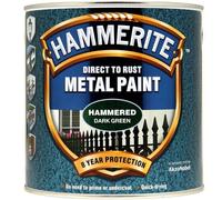 New 2015 Hammerite Hammered Direct to Rust Metal Paint Dark Green 2.5L