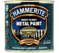 Hammerite Hammered Direct To Rust Metal Paint 250Ml Gold