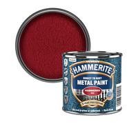 Hammerite Hammered Effect Metal Paint, Multi-Surface Direct to Rust Paint, Interior & Exterior, Quick Dry, Durable Protective Finish for Railings, Doors & Furniture, 250ml (Red, 1 Set Of Tin)