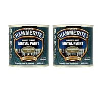 Hammerite Hammered Effect Metal Paint, Multi-Surface Direct to Rust Paint, Interior & Exterior, Quick Dry, Durable Protective Finish for Railings, Doors & Furniture, 250ml (Gold, 2 Set Of Tin)