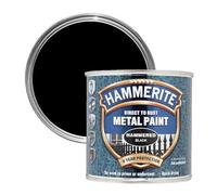 Hammerite Hammered Effect Metal Paint, Multi-Surface Direct to Rust Paint, Interior & Exterior, Quick Dry, Durable Protective Finish for Railings, Doors & Furniture, 250ml (Black, 1 Set Of Tin)