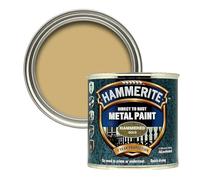 Hammerite Hammered Effect Metal Paint, Multi-Surface Direct to Rust Paint, Interior & Exterior, Quick Dry, Durable Protective Finish for Railings, Doors & Furniture, 250ml (Gold, 1 Set Of Tin)