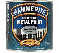 Hammerite HFSG25L Direct to Rust Hammered Finish Metal Paint Silver 2.5 Litre