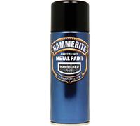 Hammerite Spray Paint for Metal. Direct to Rust Exterior Black Metal Paint, Hammered Finish. Corrosion Resistant Black Paint and Rust Remover, 8 Year Protection - 400ml Aerosol 0.5 SqM Coverage