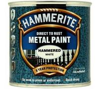 Hammerite Hammered FINISH White Direct To Rust Metal Paint 250ml Tin