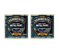 Hammerite Hammered Metal Paint, Rust Resistant, Fast Drying, Long Lasting, Durable, Weatherproof, Smooth, Versatile, Ideal for Gates, Furniture, Tools, Equipment, 250ml (Blue, Pack of 2 Tin)