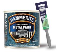 Hammerite Hammered Silver Metal Paint 250Ml With 1" Paint Brush