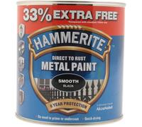 Hammerite Smooth Finish Metal Paint Black 997ml