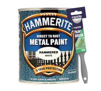 Hammerite Hammered White 750Ml With 1" Paint Brush