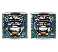 Hammerite Hammered White Direct To Rust Metal Paint Restore 250ml x 2