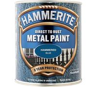 ICI Hammerite 5092938 Direct to Rust Metal Paint - Hammered Blue Finish 750ML