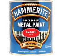 Hammerite Metal Paint Smooth 750ml Red Direct To Rust 3-in-1 8 Year Protect