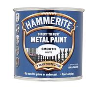 Hammerite Metal Paint Smooth White, DIY Enthusiasts, Quick Drying Time, Easy-To-Apply, Rust Protection, Long-Lasting, Perfect For Gates, Railings, Indoor And Outdoor Use, 250ml
