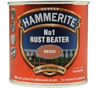 Hammerite No.1 Rust Beater Beige Interior Exterior Metals Smooth Finish 250Ml