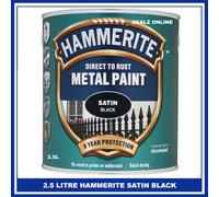 Hammerite 5084907 Metal Paint 2.5 L - Satin Black