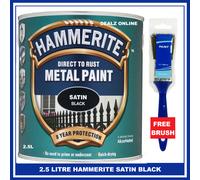 Hammerite 5084907 Metal Paint 2.5 L - Satin Black