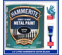 Hammerite 5084907 Metal Paint 2.5 L - Satin Black