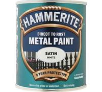 Hammerite Satin Direct To Rust Metal Paint Quick Drying Black White All Sizes