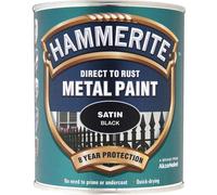 Hammerite Satin Finish Metal Paint Black 750ml