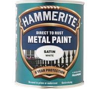 Hammerite Satin Finish Metal Paint White 750ml