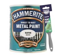 Hammerite Satin White 750Ml With 1" Paint Brush