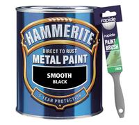 Hammerite Smooth Black 750Ml With 1" Paint Brush