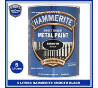 Hammerite Smooth Black Direct To Rust Metal Paint 5L