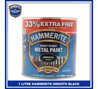 Hammerite Smooth Finish Metal Paint Black 997ml