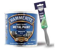 Hammerite Smooth Blue Metal Paint 250Ml With 1" Paint Brush