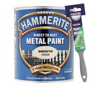 Hammerite Smooth Cream 750Ml With 1" Paint Brush