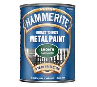 Hammerite Direct to Rust Metal Paint Smooth Finish 5L, Dark Green, Metal Paint