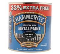 Hammerite - Smooth Direct To Rust Metal Paint - 750ML + 33% Extra Free - Black