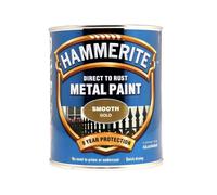 Hammerite Direct to Rust Metal Paint Smooth Finish 750ml, Gold, Metal Paint