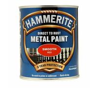 Hammerite SMOOTH RED Direct to Rust Metal Paint 750ml with FREE BRUSH