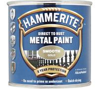 Hammerite 5084847 Direct To Rust Smooth Finish Metal Paint Gold 250Ml