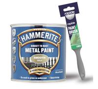 Hammerite Smooth Gold Metal Paint 250Ml With 1" Paint Brush