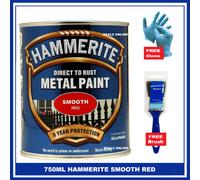 Direct to Rust Smooth Red Metal Paint - 750ML - Red - Hammerite