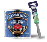 Hammerite Smooth Red Metal Paint 250Ml With 1" Paint Brush