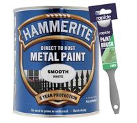 Hammerite Smooth White 750Ml With 1" Paint Brush