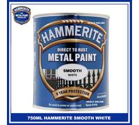 Smoothrite White Direct TO Rust Gloss Paint 750ml Tin White 750ml